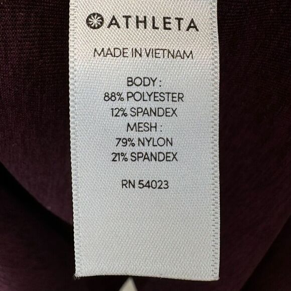 Athleta Womens Activewear Top Small Purple Long Sleeve Thumb Hole Round Neck Gym - Picture 7 of 9